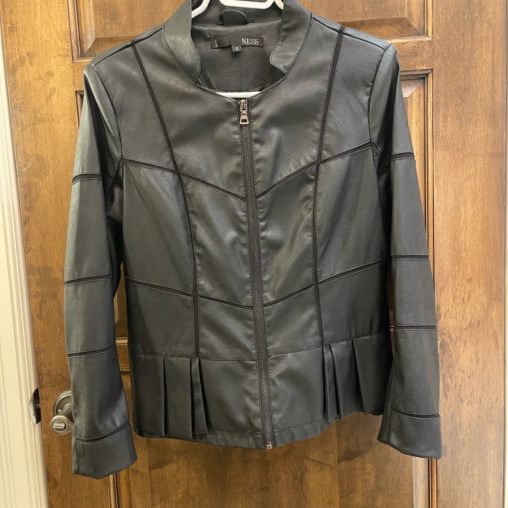 Ness Women's Black Pleather Jacket